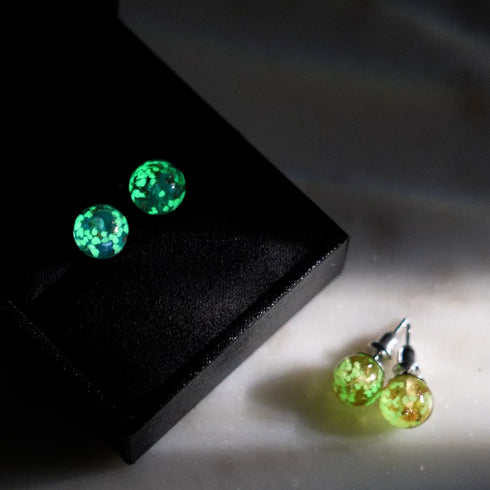 Indigo | .925 Sterling Silver | Firefly Glass Stud Earrings